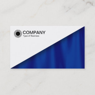 Diagonal V2 - White - Blue Curtain Business Card