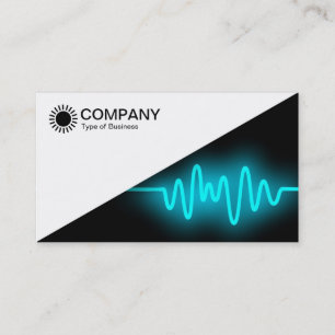 Diagonal V2 - White - Cyan Wave Business Card