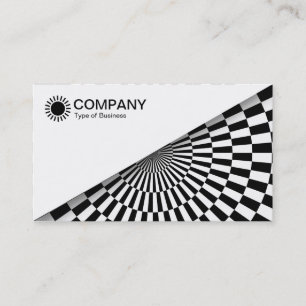 Diagonal V2 - White - Op Art Black and White Business Card