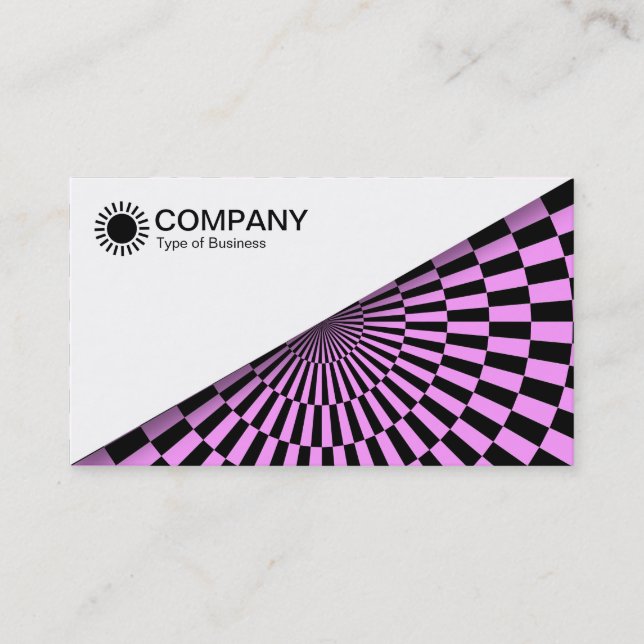 Diagonal V2 - White - Op Art Violet Business Card (Front)