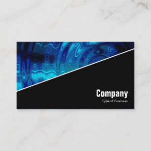 Diagonal V3 - Black - Blue Pool Business Card
