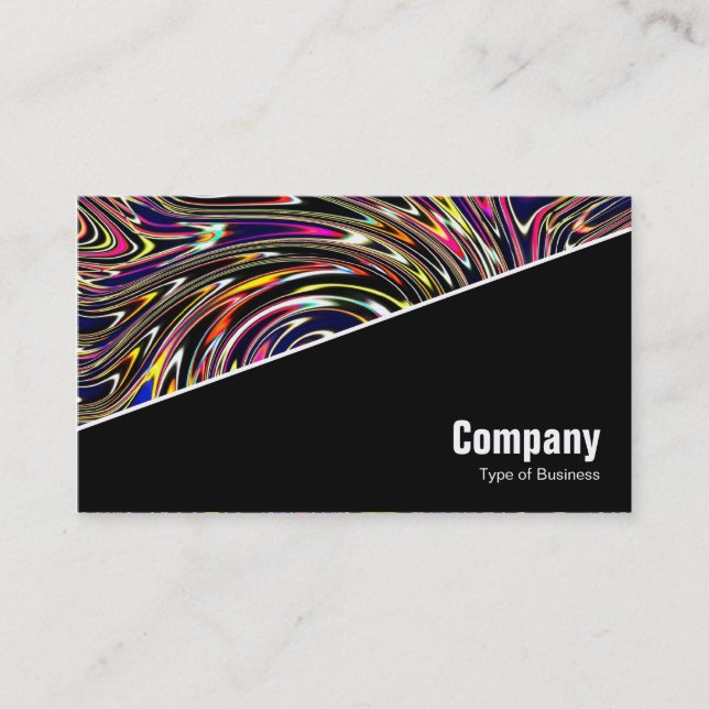 Diagonal V3 - Black - Color Vortex Business Card (Front)