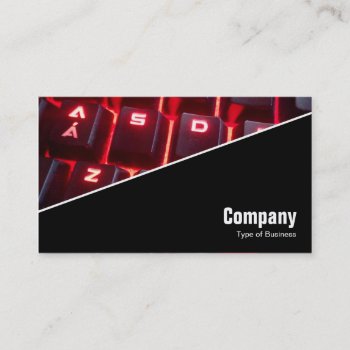 Diagonal V3 - Black - Glowing Keyboard Business Card by artberry at Zazzle