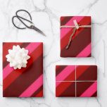 Diagonal Valentine Stripes Wrapping Paper Sheets