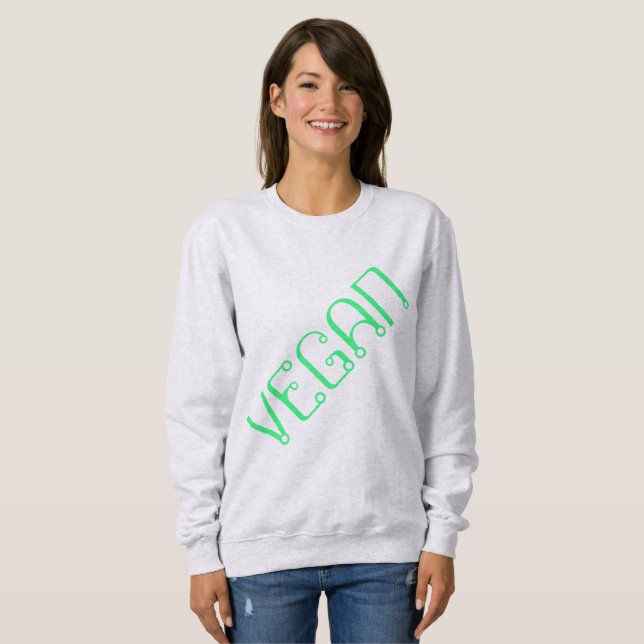 Diagonal "VEGAN" Women's Sweatshirt (Front Full)