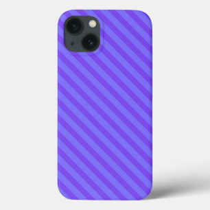 Diagonal Violet Purple Stripes iPhone 13 Case