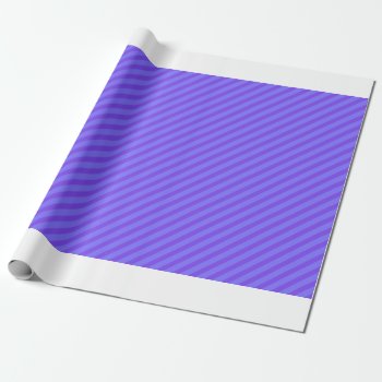 Diagonal Violet Purple Stripes Wrapping Paper by sumwoman at Zazzle