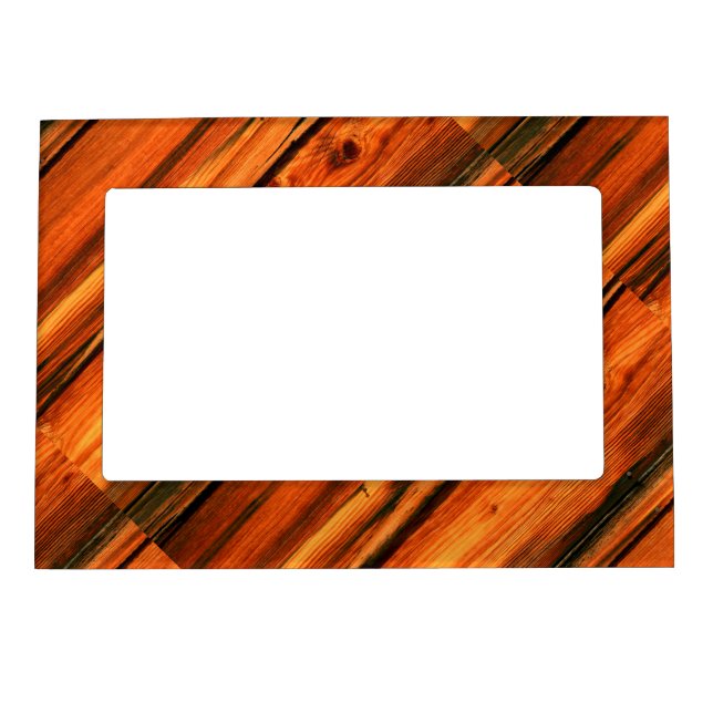 diagonal weathered rustic pine boards magnetic frame (Front)