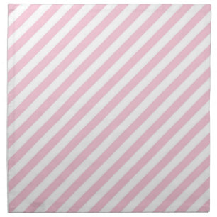 Diagonal white and pink stripes pattern cloth napkin