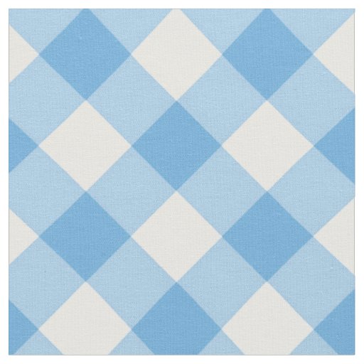 Diagonal White/Blue Gingham Pattern Fabric