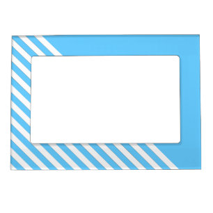 Diagonal White Lines/Blue Magnetic Frame