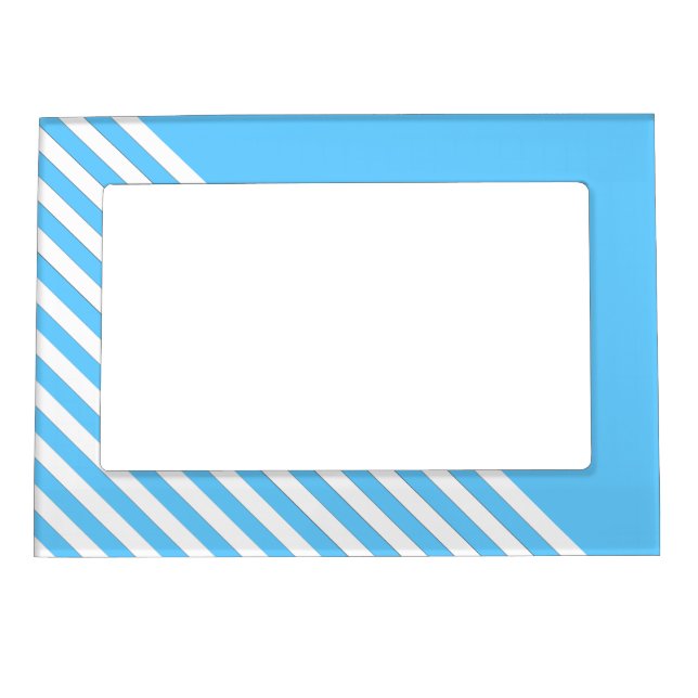 Diagonal White Lines/Blue Magnetic Frame (Front)