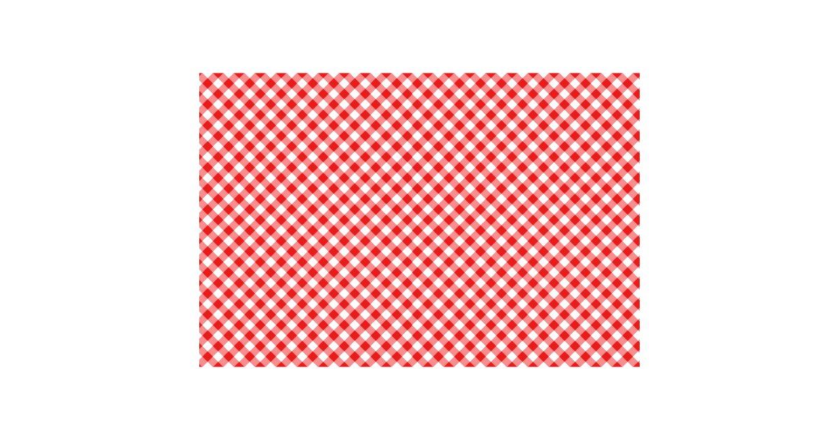 Diagonal White/Red Gingham Pattern Fabric | Zazzle.com