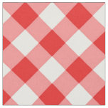 Diagonal White/Red Gingham Pattern Fabric