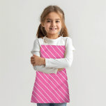 Diagonal White Stripe on Custom Color Pink Apron<br><div class="desc">Customize to change the background color and strap color; add your name or photo</div>