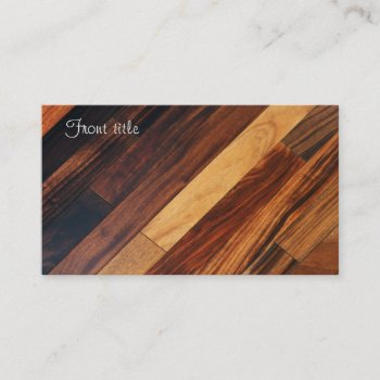 Diagonal Wood Flooring Business Card by IgotYourBack at Zazzle
