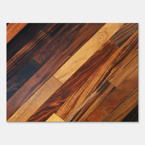 Diagonal Wood Flooring Image Sign
