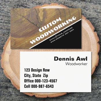 Diagonal Wood Photo Carpentry Professional Business Card by Exit178 at Zazzle
