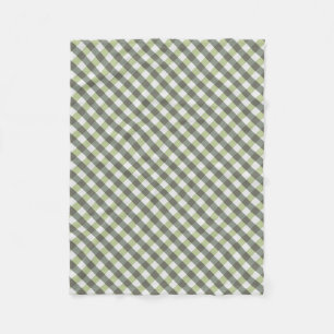Diagonally Woven Green Grey Pattern Fleece Blanket