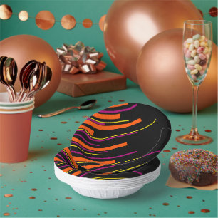 Diagonals - Black, Pink, Orange and Yellow Paper Bowls