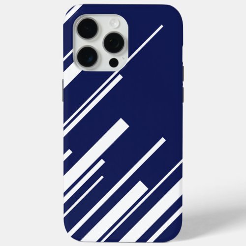 Diagonals _ Blue and White iPhone 15 Pro Max Case