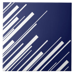 Diagonals - Blue and White Ceramic Tile