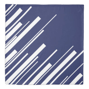 Diagonals - Blue and White Duvet Cover