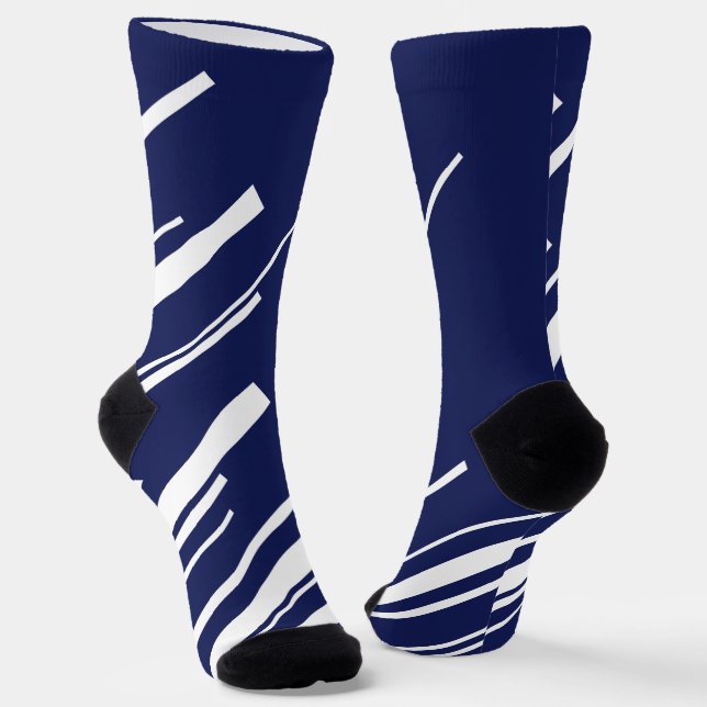 Diagonals - Blue and White Socks (Angled)