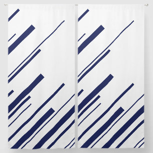 Diagonals in Blue and White Blackout Curtains