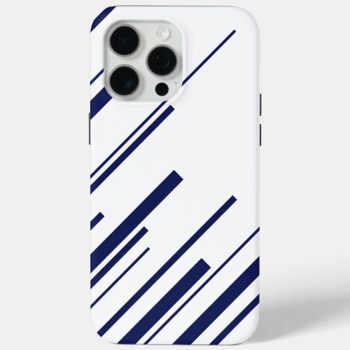 Diagonals in Blue and White iPhone 15 Pro Max Case