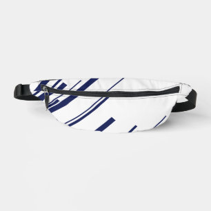 Diagonals in Blue and White Fanny Pack