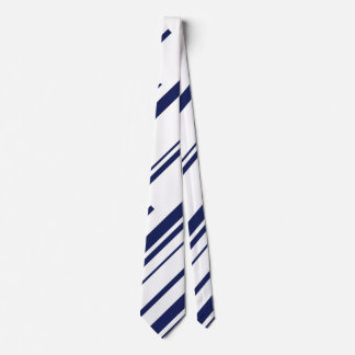 Diagonals in Blue and White Neck Tie