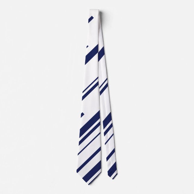 Diagonals in Blue and White Neck Tie (Front)