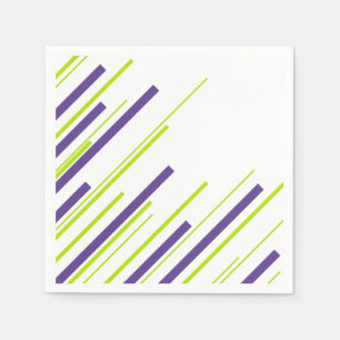 Diagonals in Lime Green and Purple Napkins