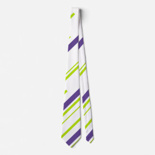 Diagonals in Lime Green and Purple Neck Tie