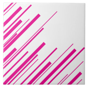 Diagonals in Magenta and White Ceramic Tile