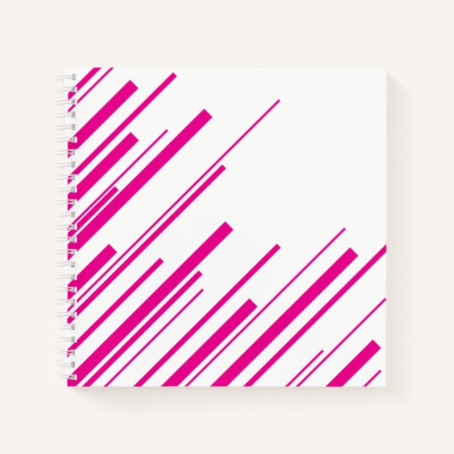 Diagonals in Magenta and White Notebook (Front)