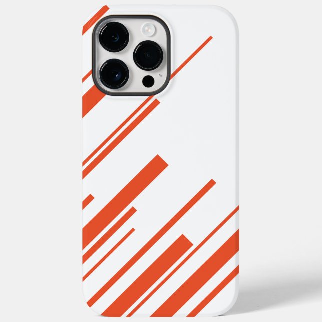 Diagonals in Orange and White Case-Mate iPhone Case (Back)