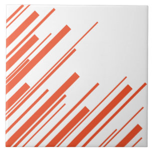 Diagonals in Orange and White Ceramic Tile