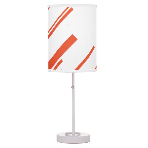 Diagonals in Orange and White Table Lamp