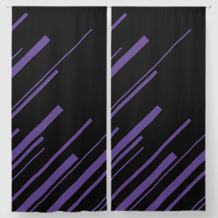 Diagonals in Purple and Black Blackout Curtains