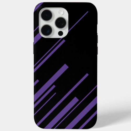 Diagonals in Purple and Black iPhone 15 Pro Max Case