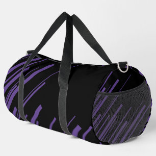 Diagonals in Purple and Black Duffle Bag