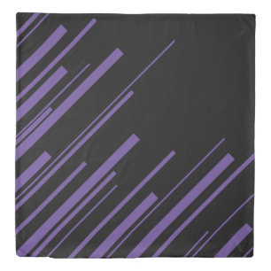 Diagonals in Purple and Black Duvet Cover