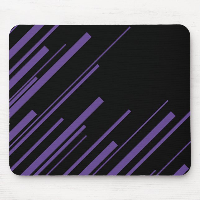 Diagonals in Purple and Black Mouse Pad (Front)