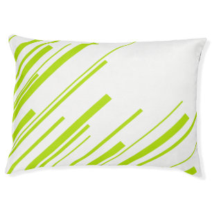 Diagonals - Lime Green and White Pet Bed