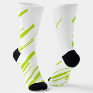 Diagonals - Lime Green and White Socks