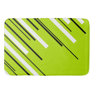 Diagonals - Lime Green Bath Mat