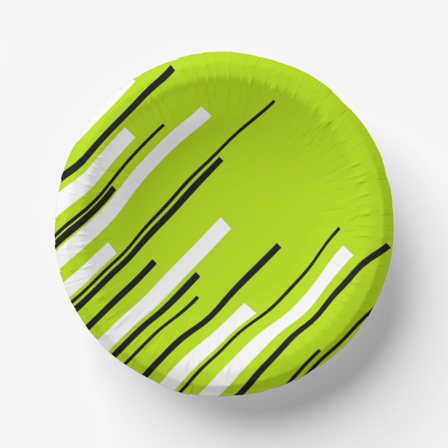 Diagonals - Lime Green Paper Bowls (Front)