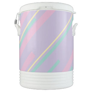 Diagonals - Pastel Pink, Yellow, Purple and Green  Beverage Cooler